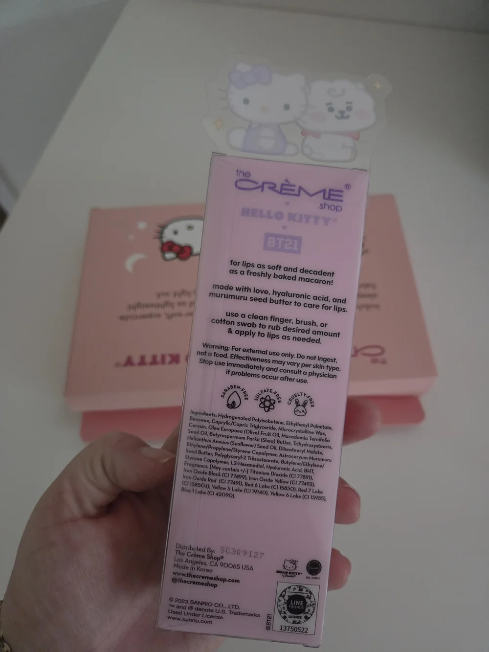 Hello Kitty Blue Sleep Mask with Pink Lip Balm Duo